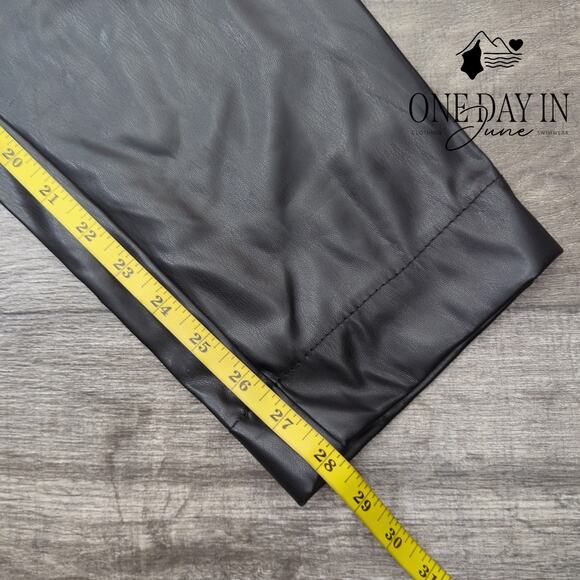 Almost Famous Paper Bag Waist Faux Leather Pants Size XL - Picture 5 of 6